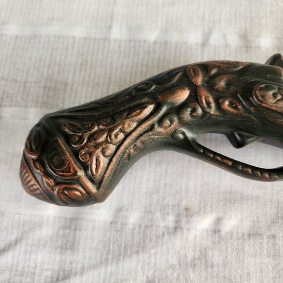 Rare Russian Pistol Decanter – Ornate Vintage Brandy Bottle, Statement Bar Cart - Picture 15 of 16